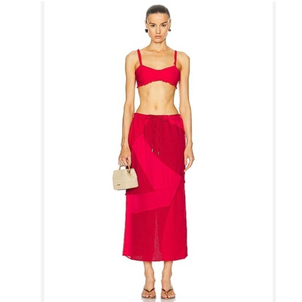 NWT Cult Gaia Skirt Via Midi in Lollipop Red
